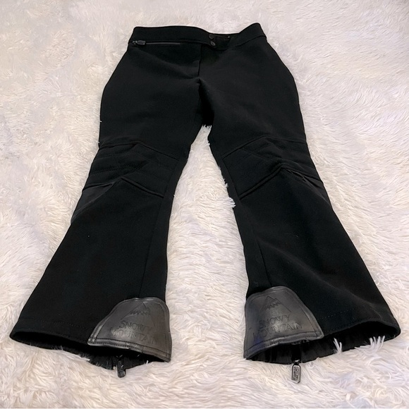 Snowy Mountain Vintage Black Ski Pants Made In Italy - Picture 1 of 12